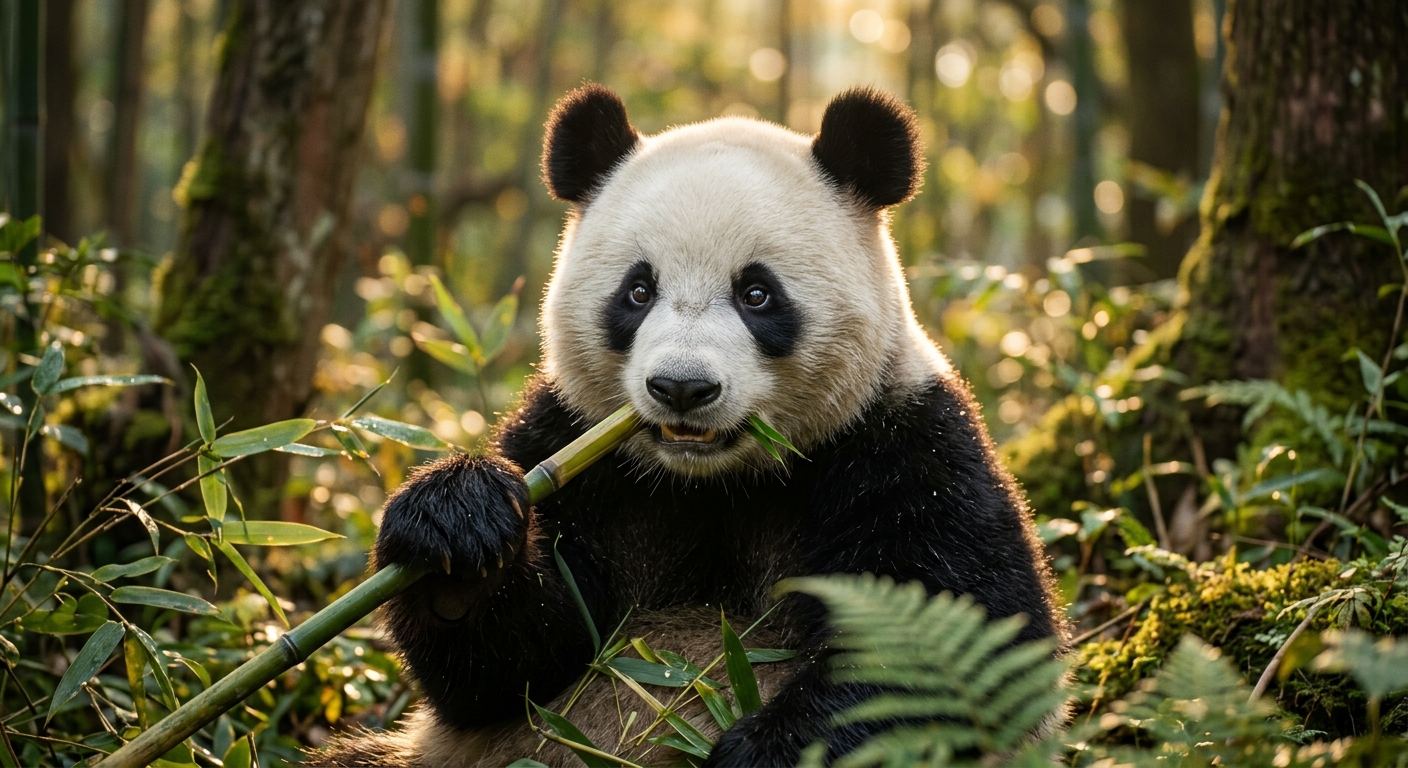 Golden Hour Anamorphic Panda Portrait