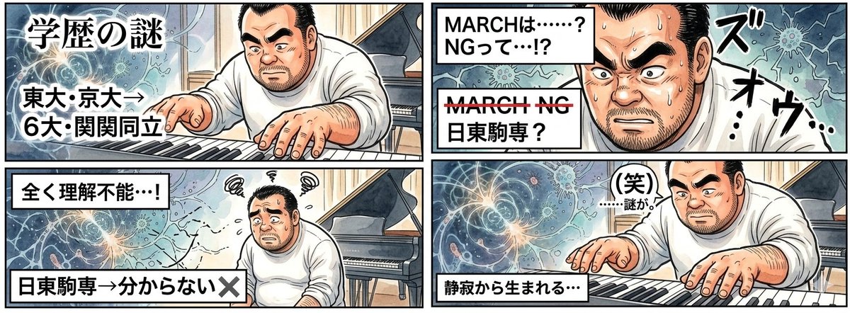 Comic / Storyboard - AI Image Generation Prompt for 4-Panel Manga: Academic Silence