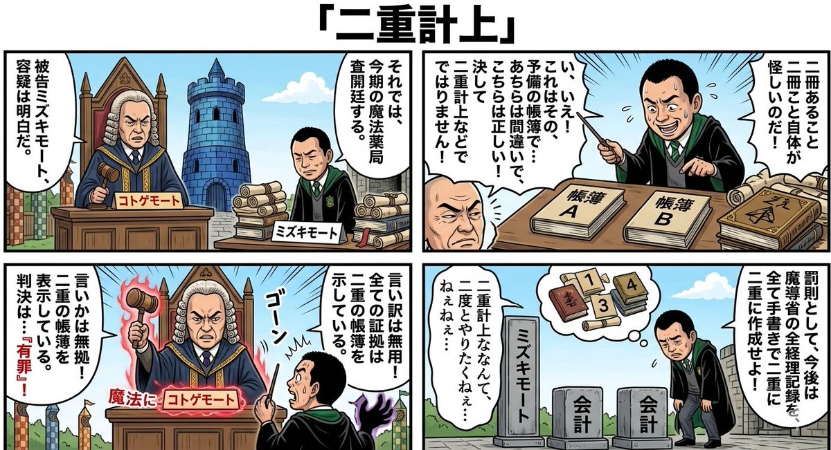 Comic / Storyboard - Four-Panel Manga: Double Accounting