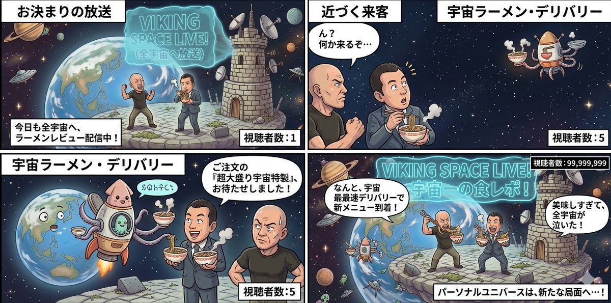 Comic / Storyboard - Four-Panel Manga: Personal Universe