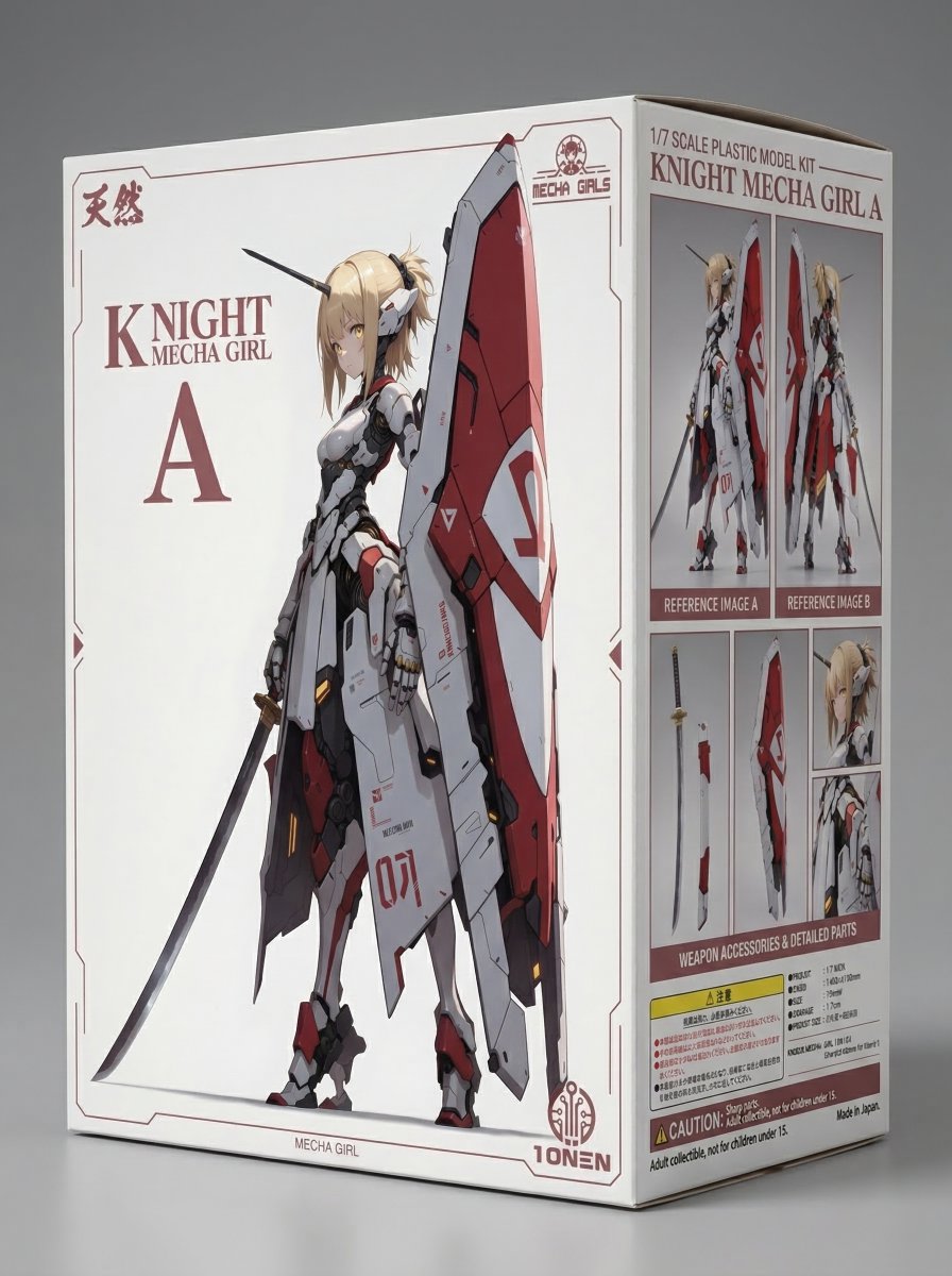 Game Asset - Mecha Girl Figure Concept Prompt