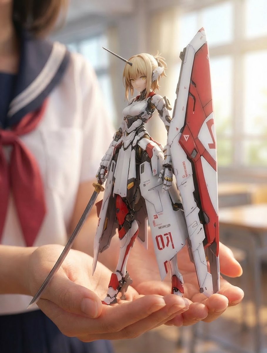 Game Asset - Mecha Girl Figure Concept Prompt