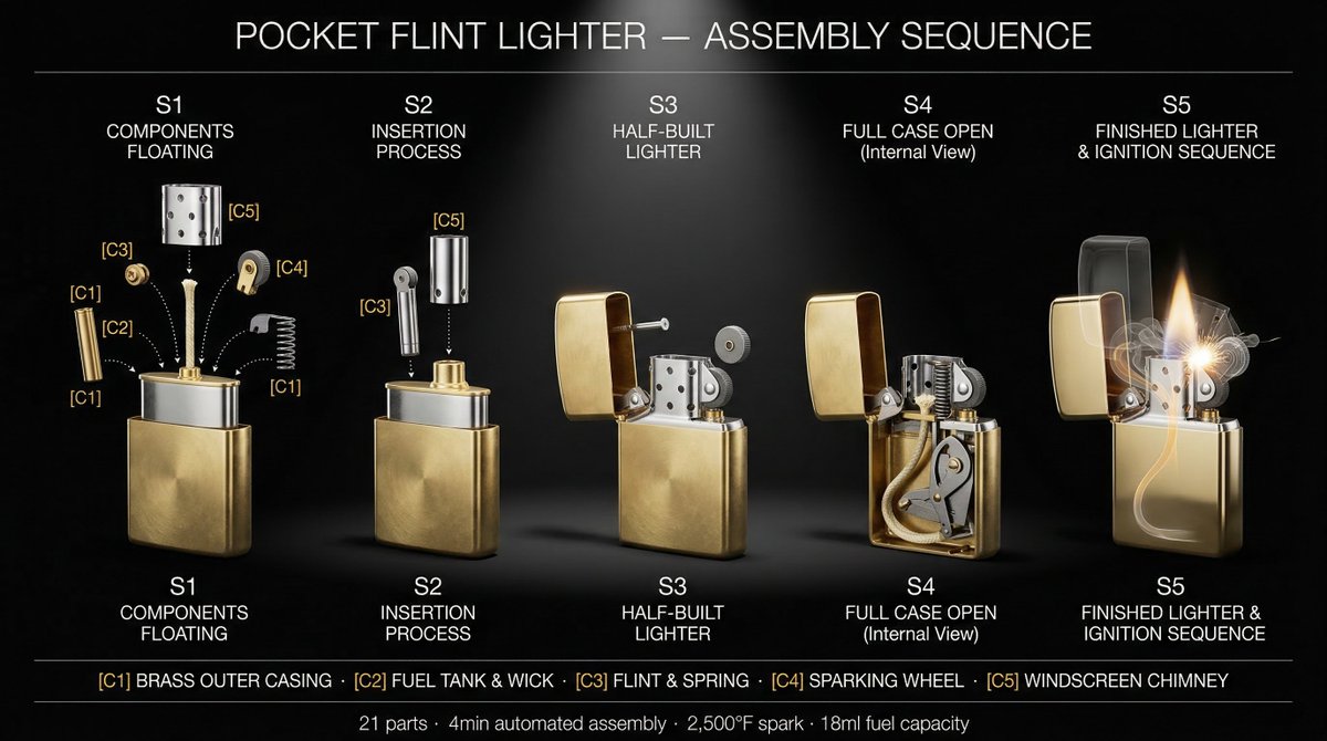 Infographic / Edu Visual - Product Assembly Sequence Timeline