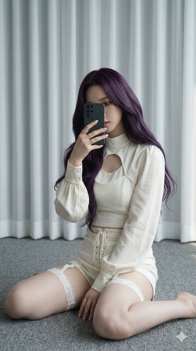 Product Marketing - Karina (aespa) in Ivory and Purple Hair