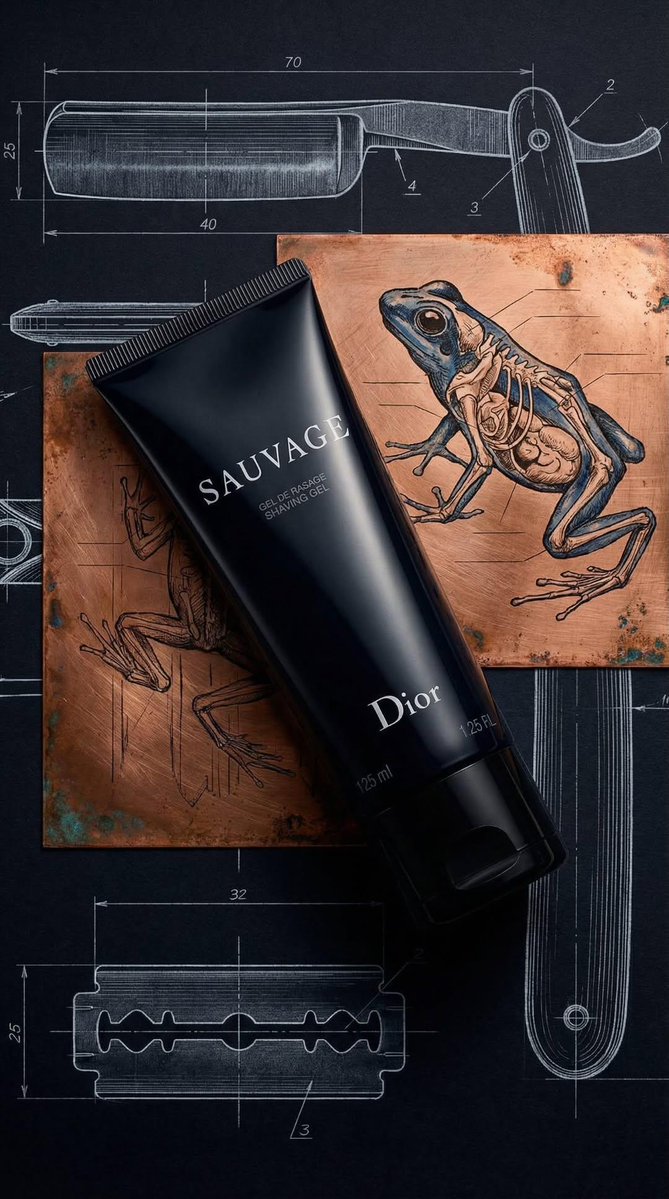 E-commerce Main Image - Luxury Product Photography of Dior Sauvage Shaving Gel
