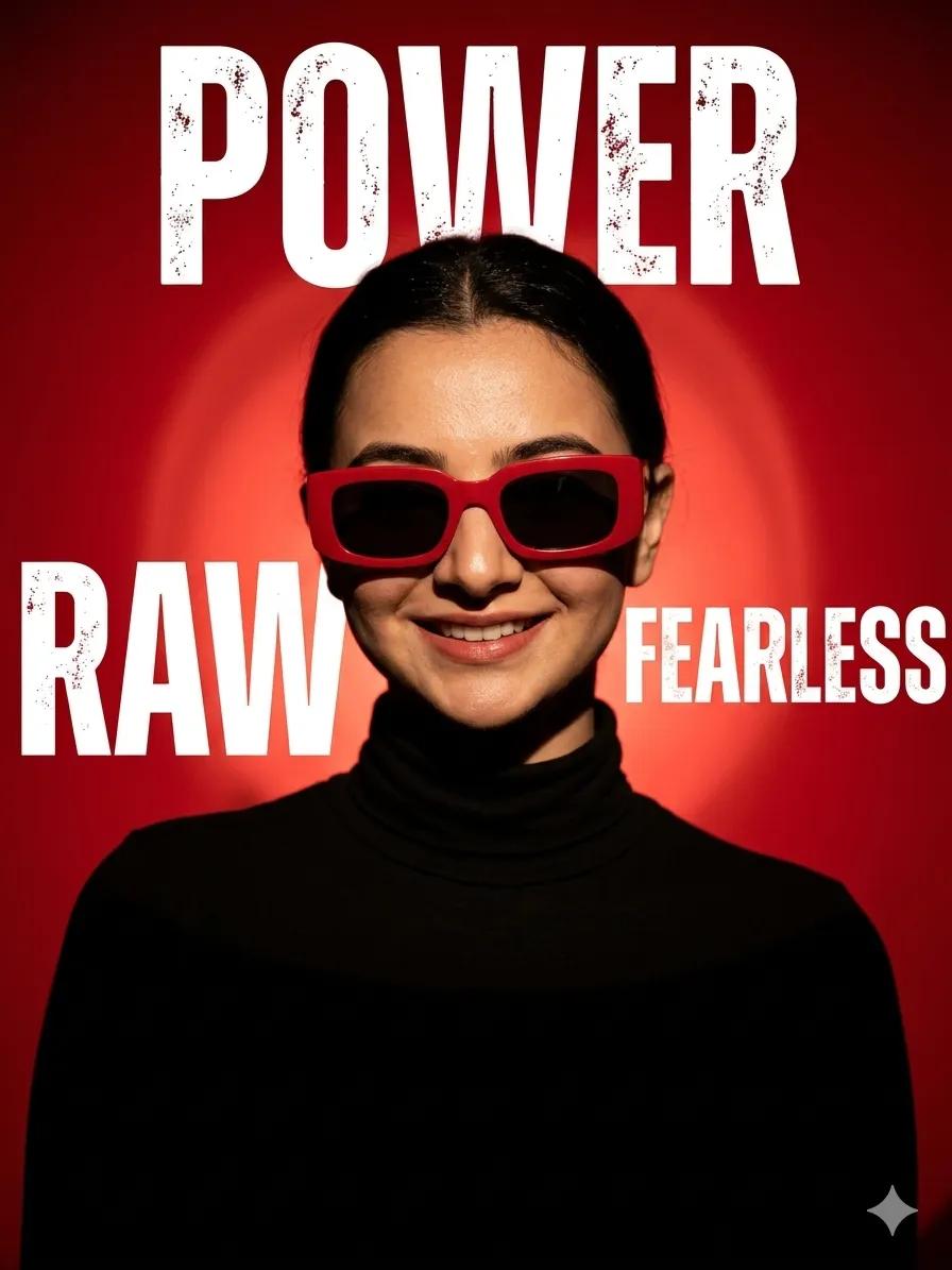 Product Marketing - Ultra-Realistic Fashion Portrait with Bold Typography