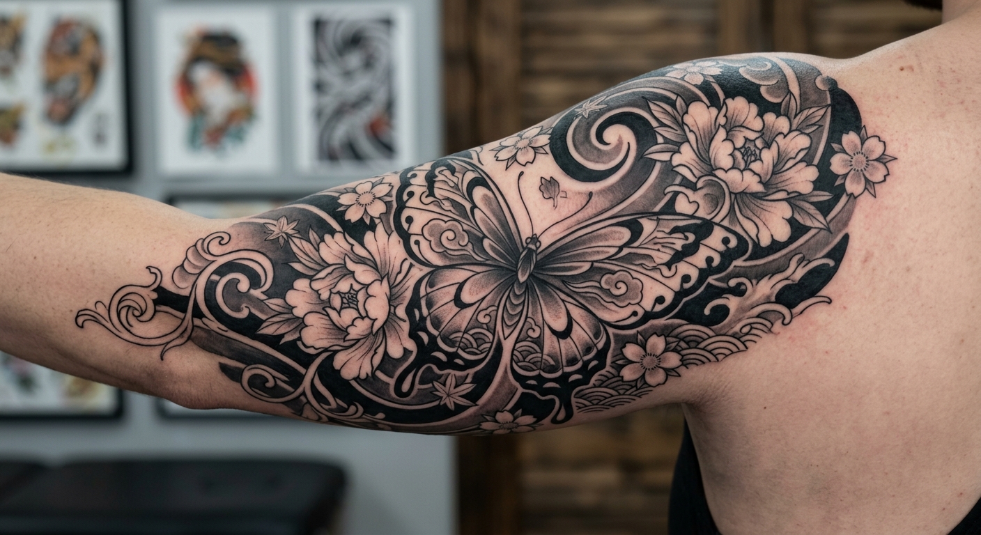 Butterfly Tattoo Traditional Japanese Irezumi