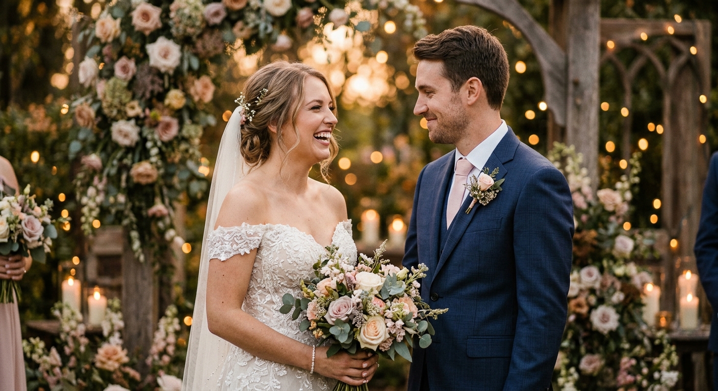 Golden Hour Studio Ghibli Wedding Portrait